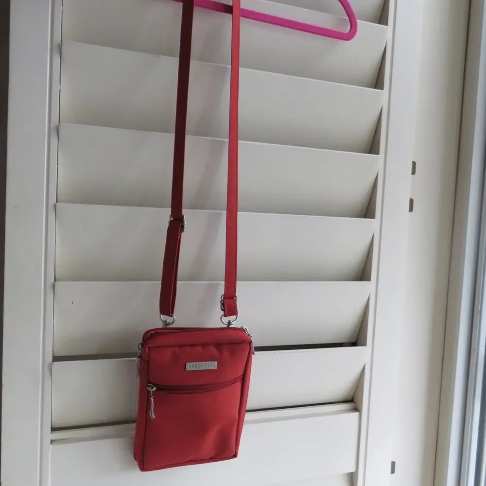 Baggallini Small Red Crossbody Bag and Waist Bag lots of zippered compartments